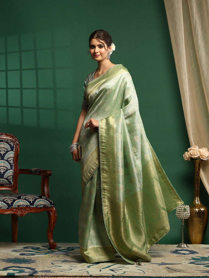Embroidered Dola Silk Saree