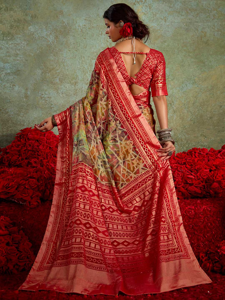 Abstract Printed Georgette Saree