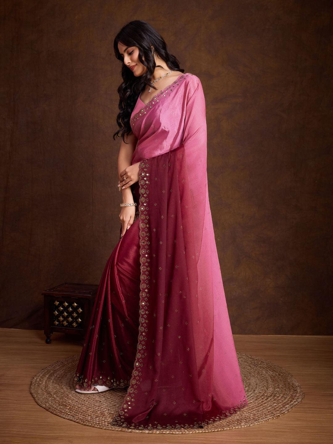 Stone Jaal Georgette Saree