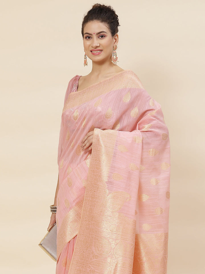 Zari Booti Woven Cotton Saree
