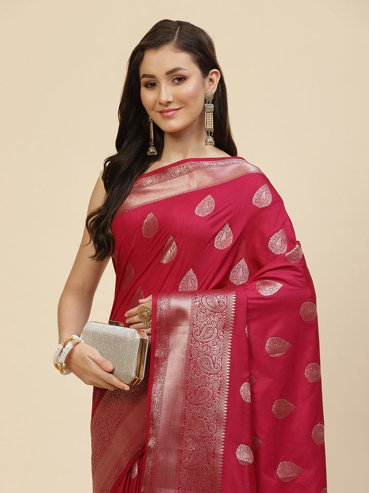 Zari Border Booti Handloom Woven Saree