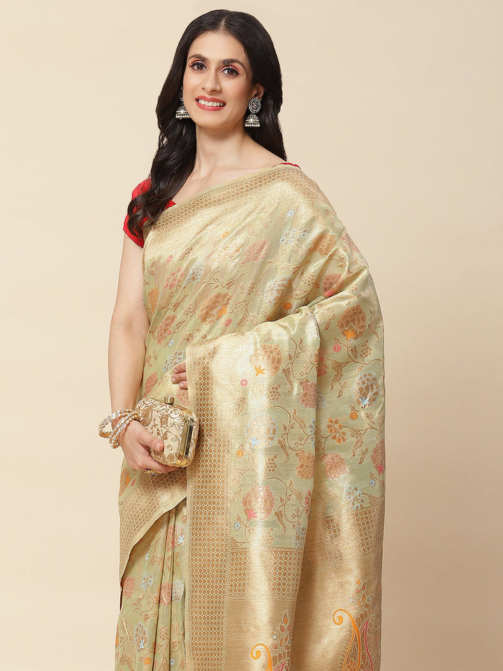Zari Jaal Woven Cotton Saree