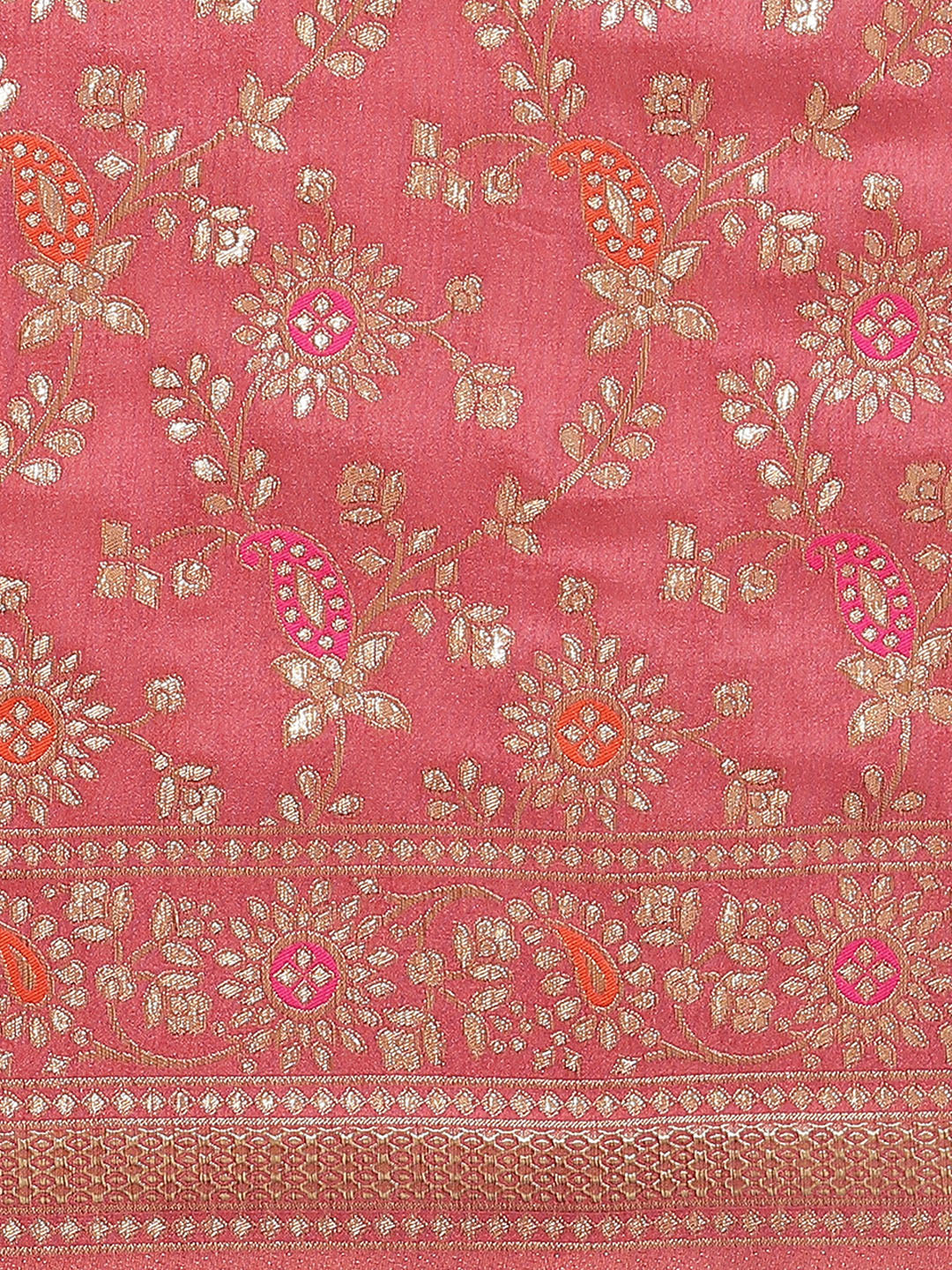 Gota Work Banarasi Woven Saree