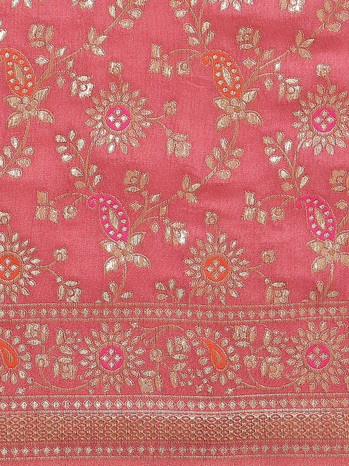 Gota Work Banarasi Woven Saree