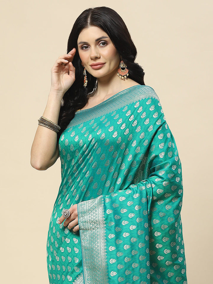 Zari Booti Woven Art Silk Banarsi Saree