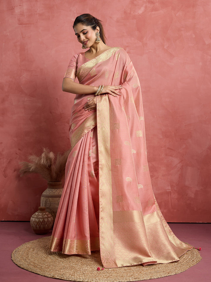 Woven Design Linen Blend Saree