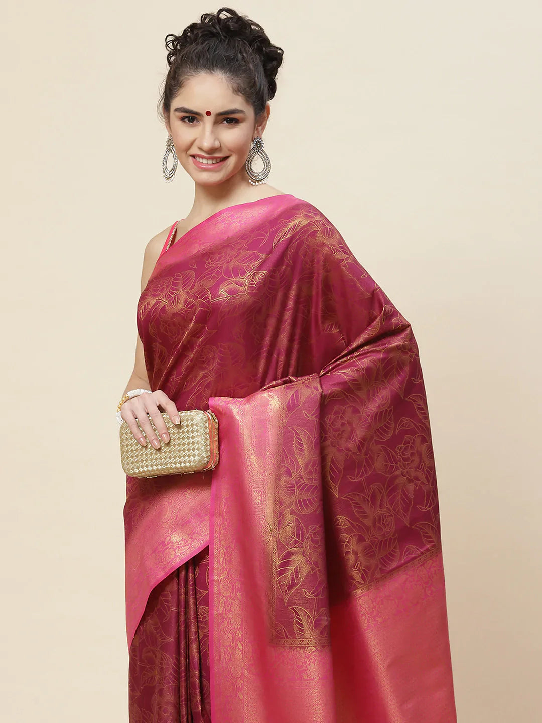 Floral Zari Jaal Woven Saree