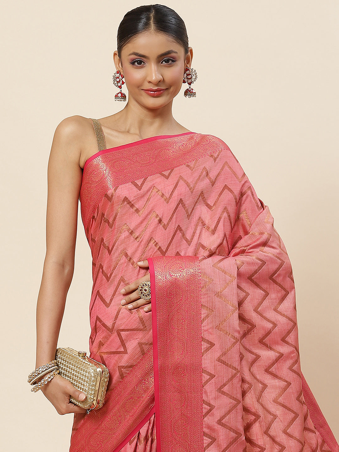 Zari Jaal Woven Handloom Saree