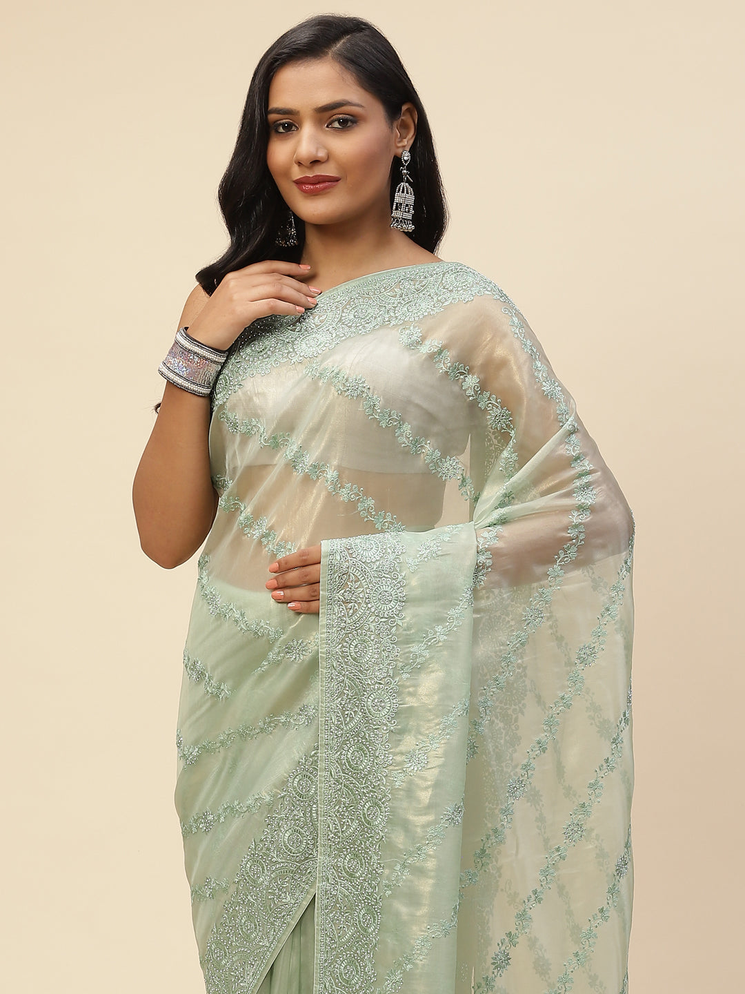 Stone Embroidered Banarasi Saree