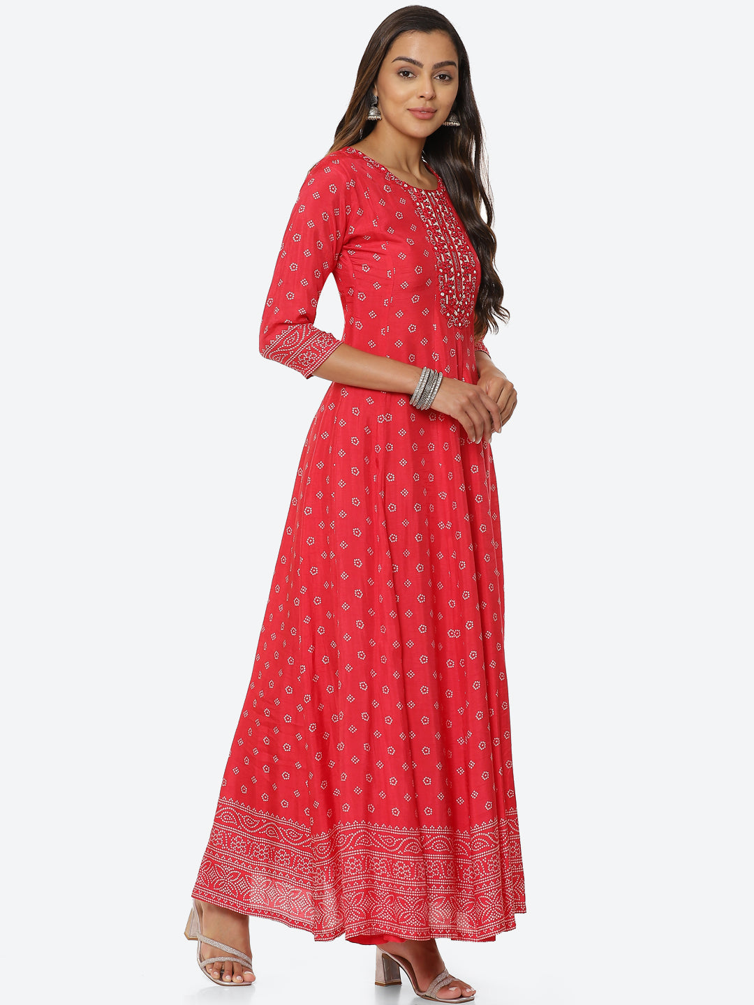 Mirror Work Printed Handloom Kurta