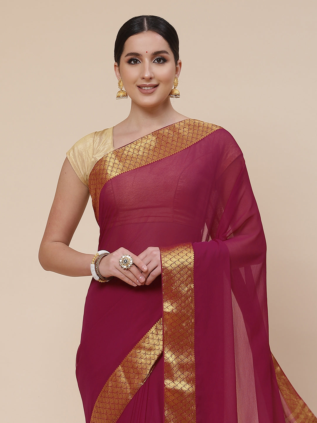 Chiffon Plain Saree