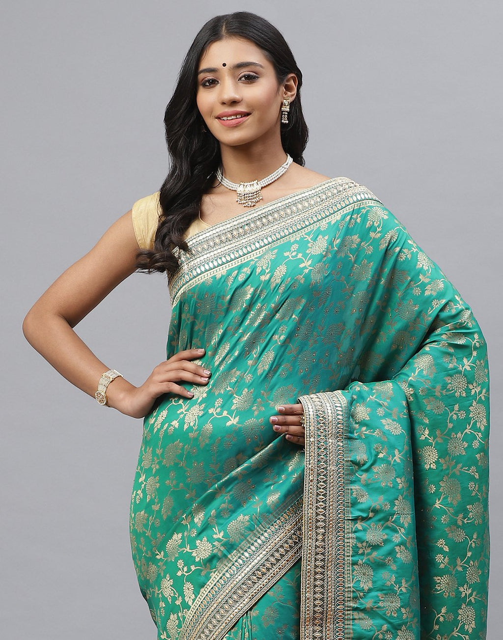 Banarasi Woven Embroidery Silk Saree