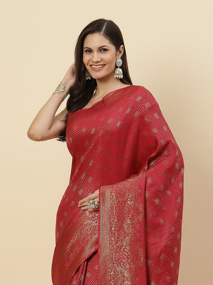 Zari Booti Crepe Saree