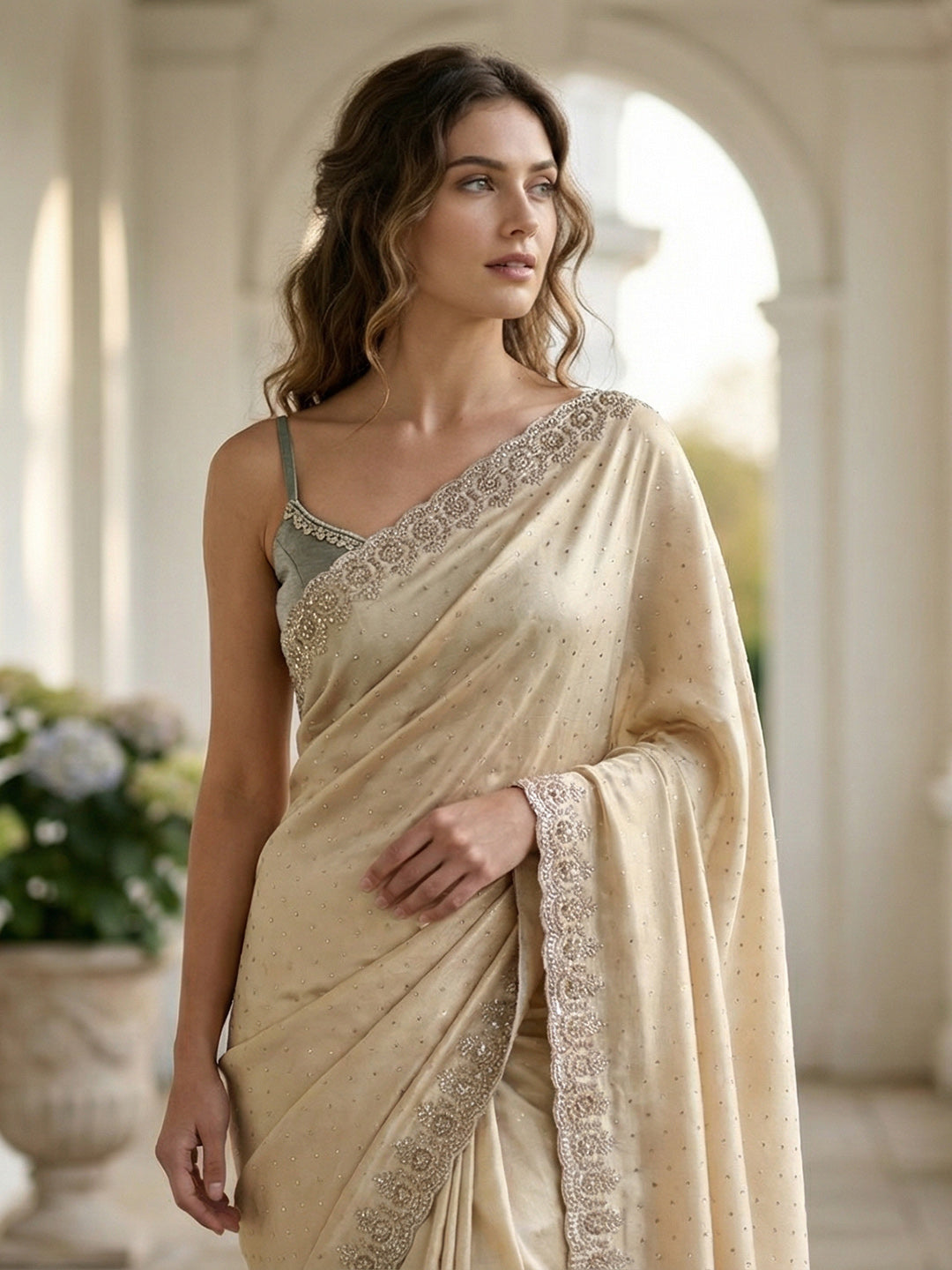 Embroidered Georgette Saree