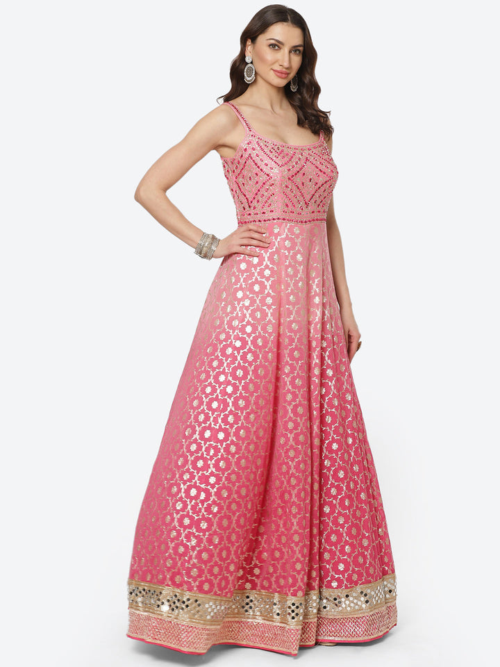 Zari Jaal Cotton Stitched Salwar Kameez With Net Dupatta