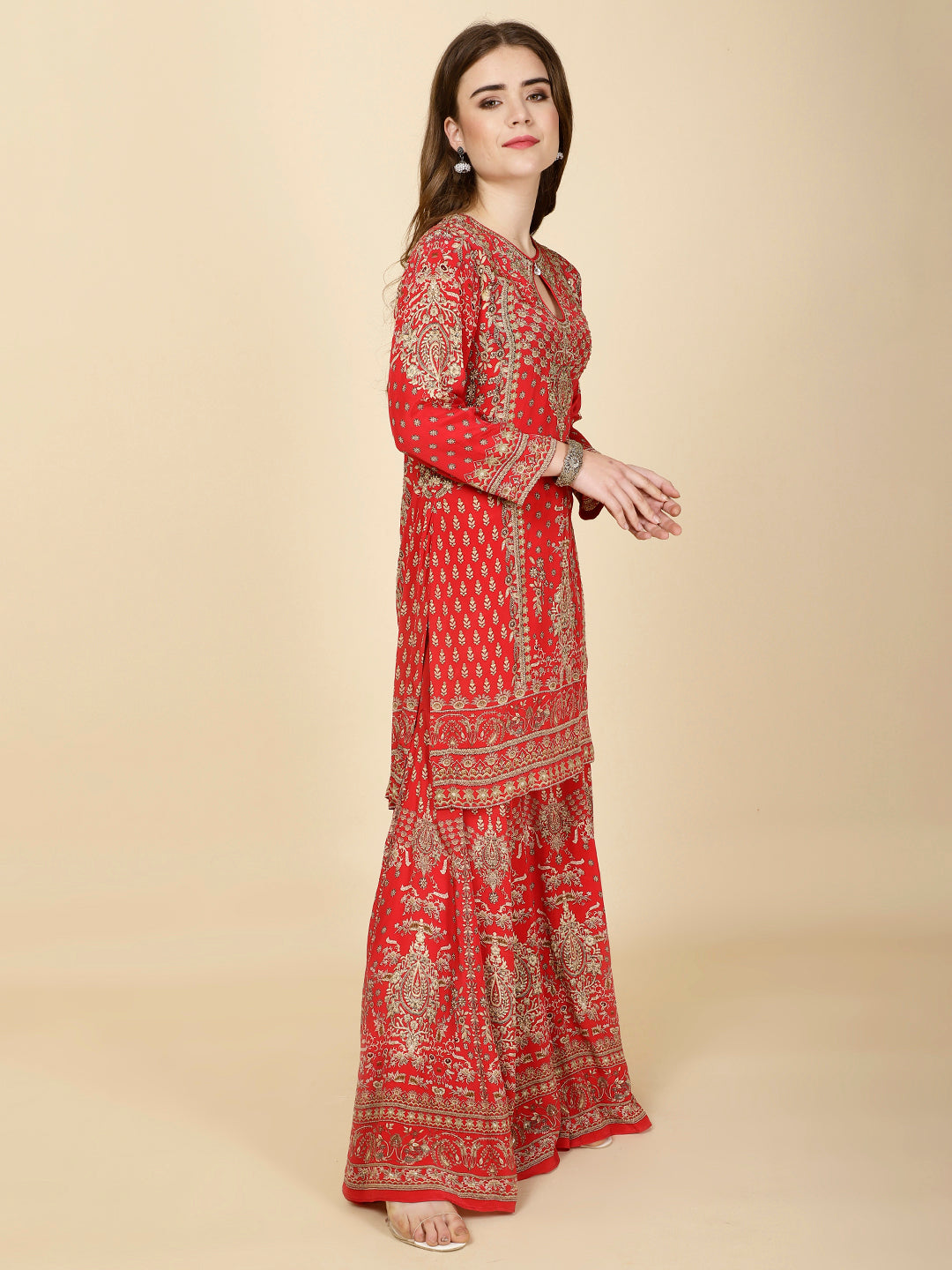Digital Print Crepe Suit Set With Dupatta