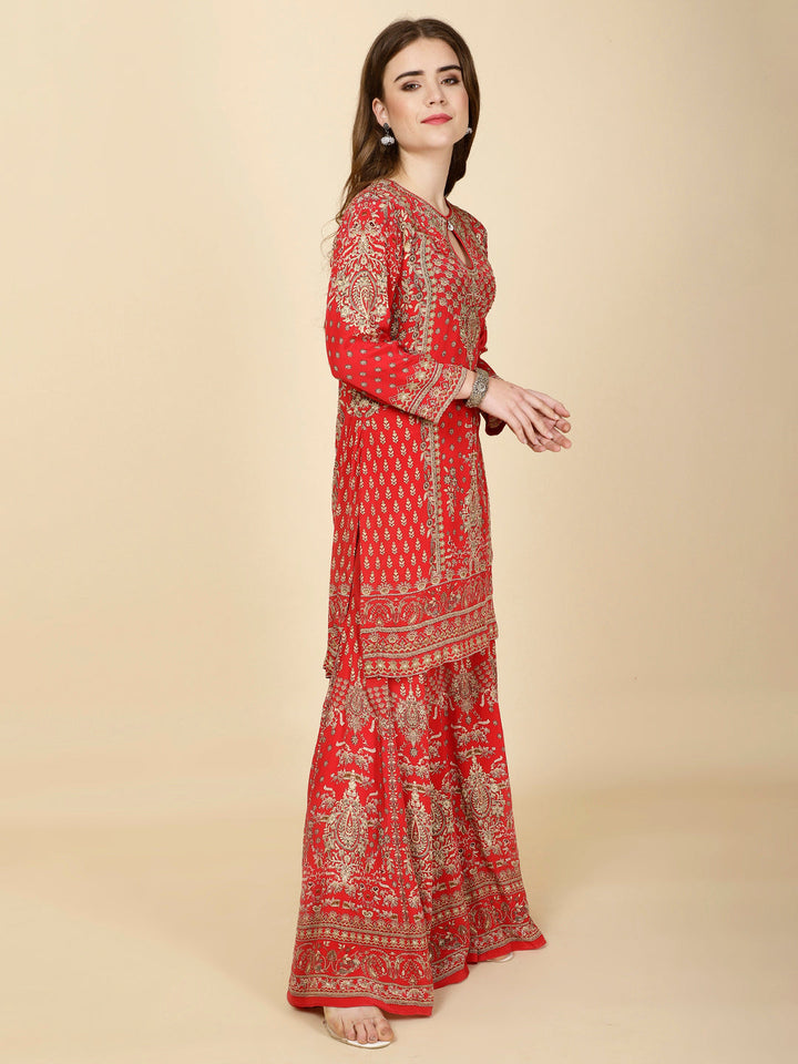 Digital Print Crepe Suit Set With Dupatta