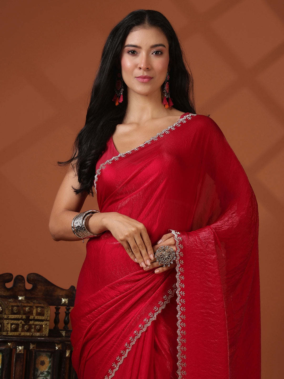 Embroidered Organza Saree