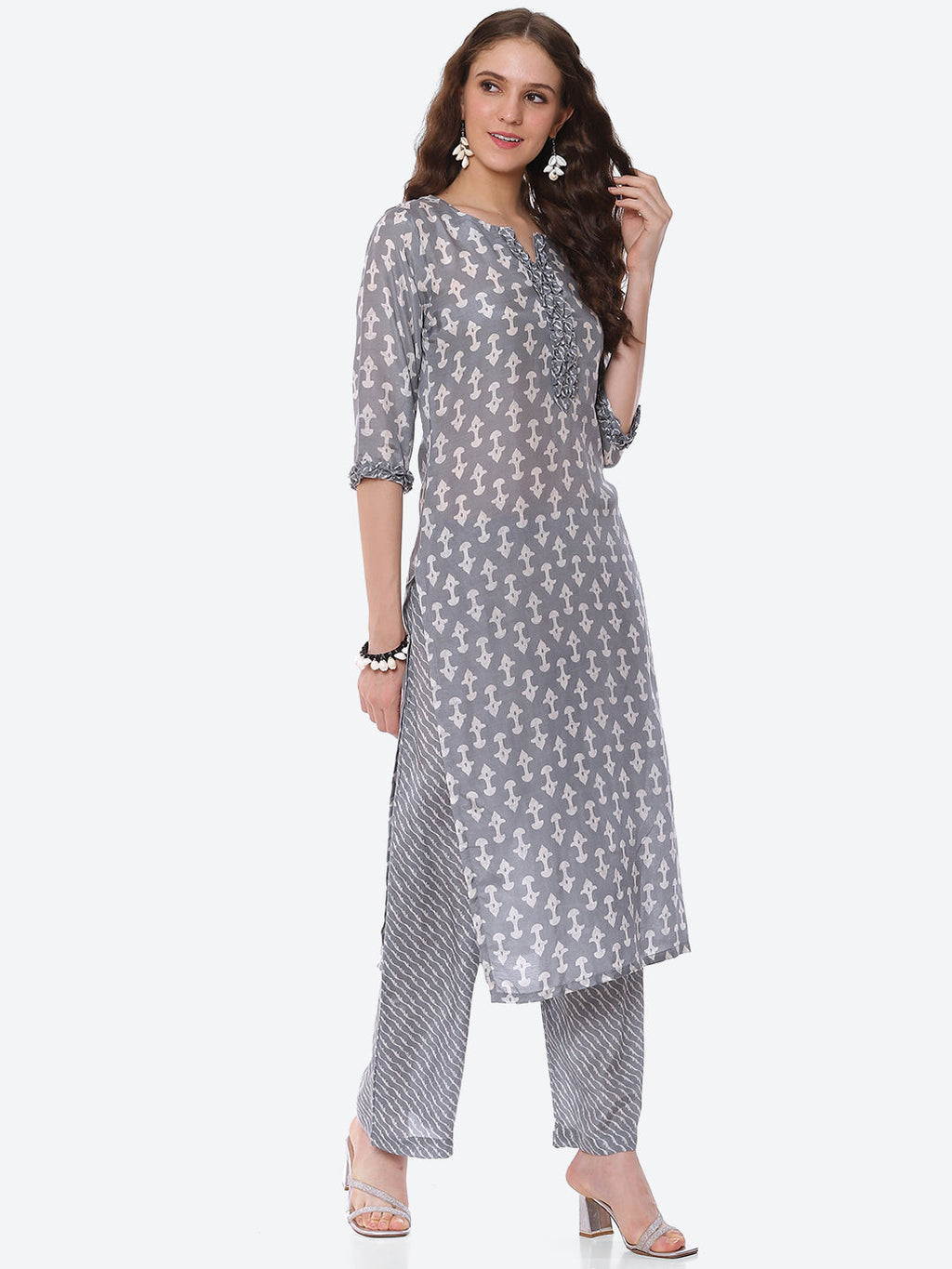 Printed Muslin Kurta With Pant