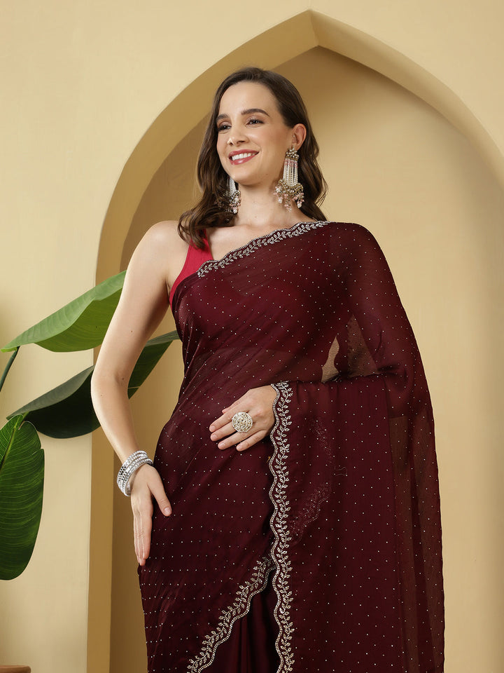 Digital Printed Chiffon Saree