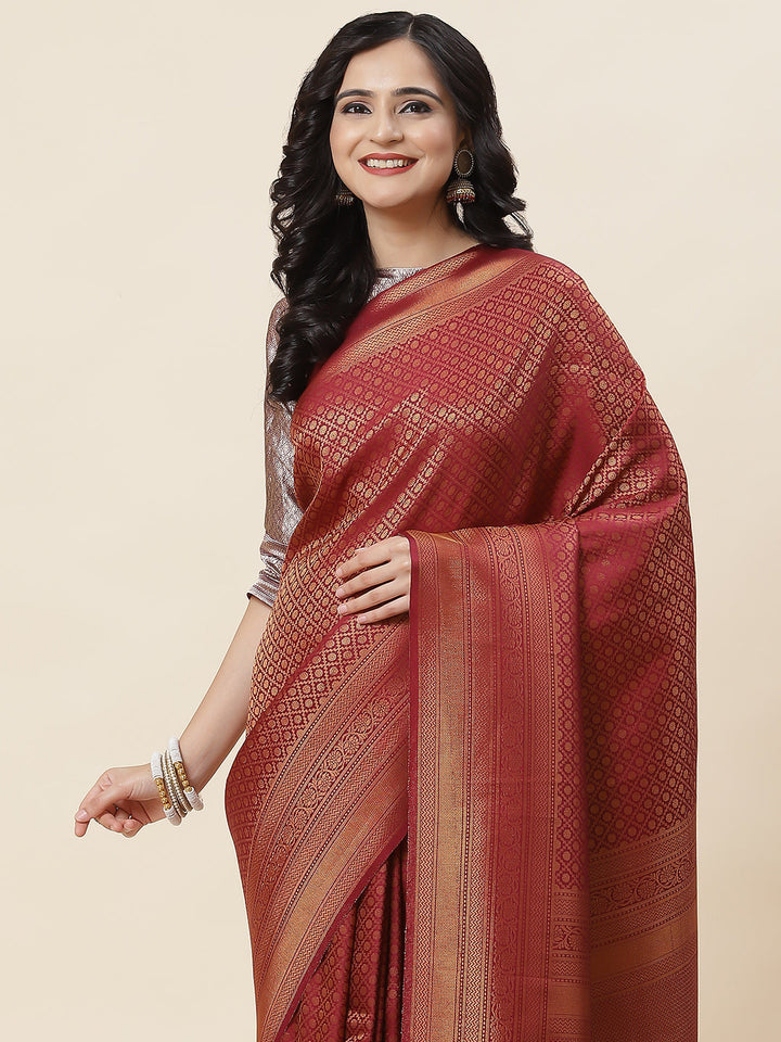 Zari Jaal Woven Handloom Saree