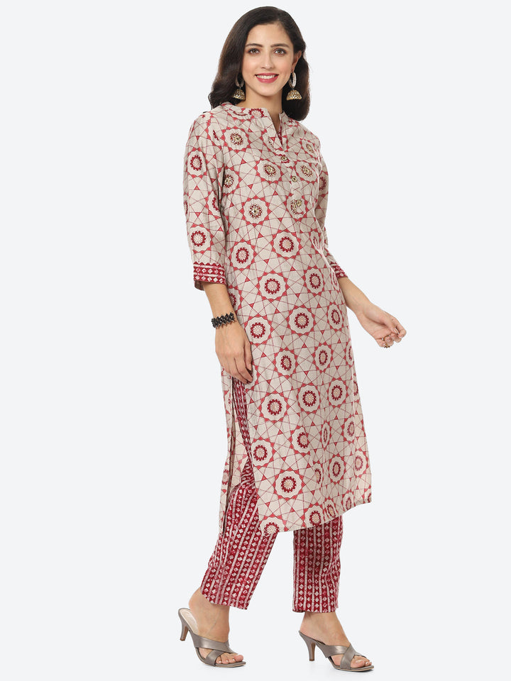 Printed Muslin Kurti With Pant