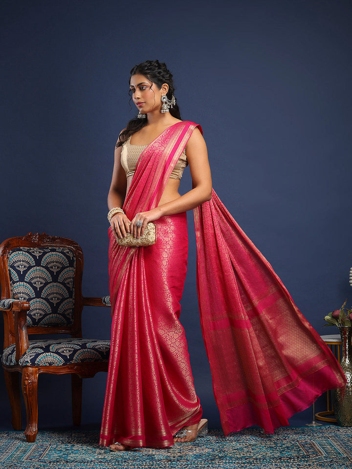 Plain Crepe Saree