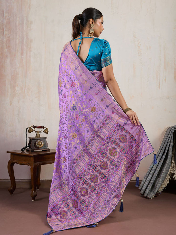 Woven Design Satin Makhmal Silk Saree
