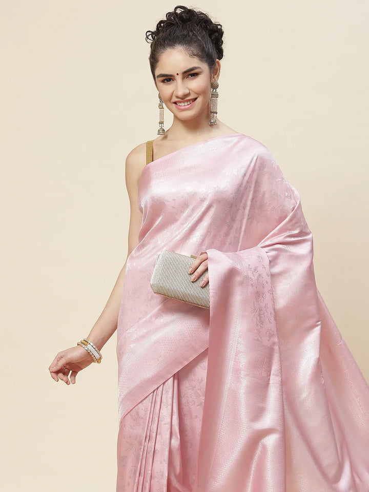 Floral Zari Jaal Handloom Woven Saree