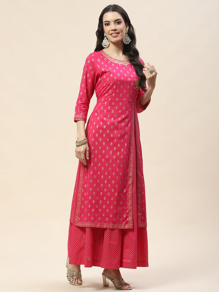Embroidered Cotton Anarkali Kurta