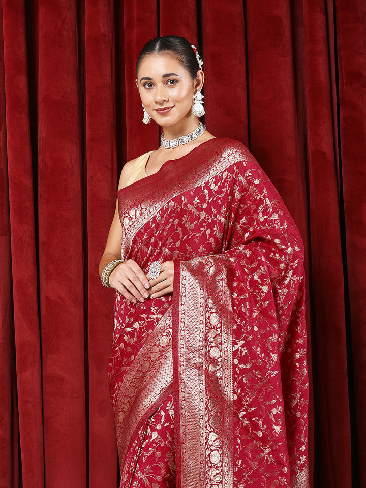 Zaari Jaal Woven Crepe Saree