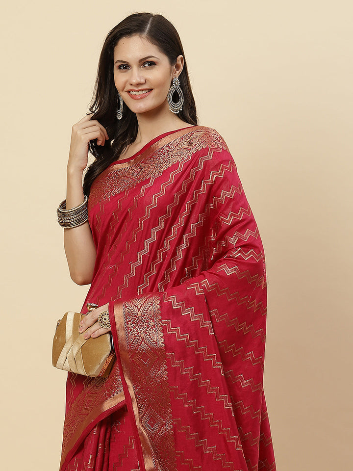 Zari Jaal Art Handloom Woven Saree