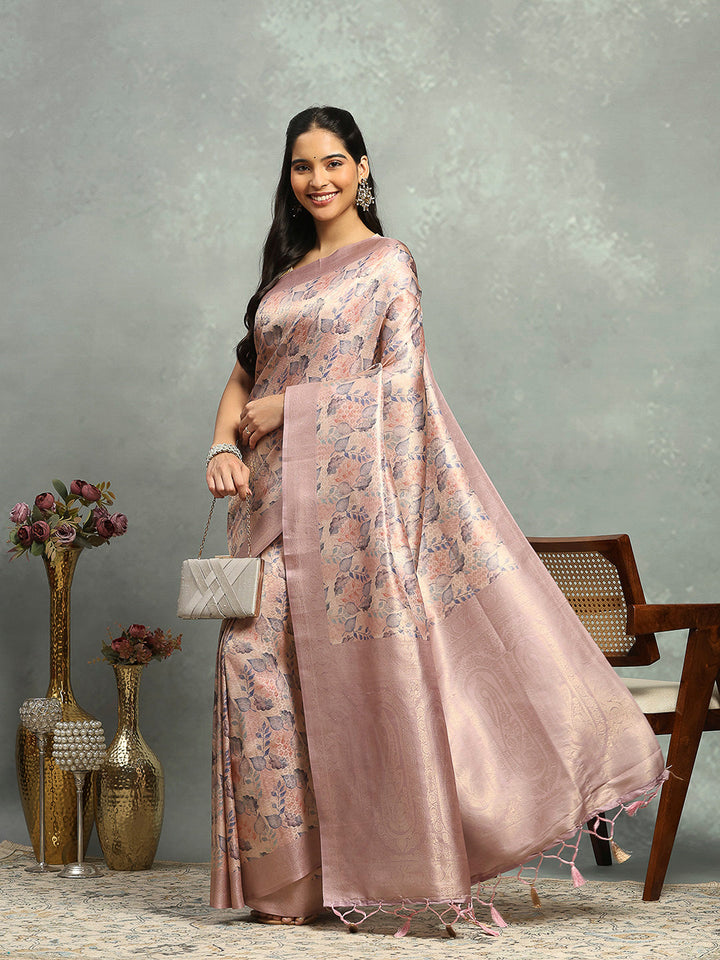 Digital Floral Printed Art Silk Saree