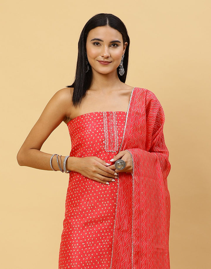 Printed Chanderi Suit Piece