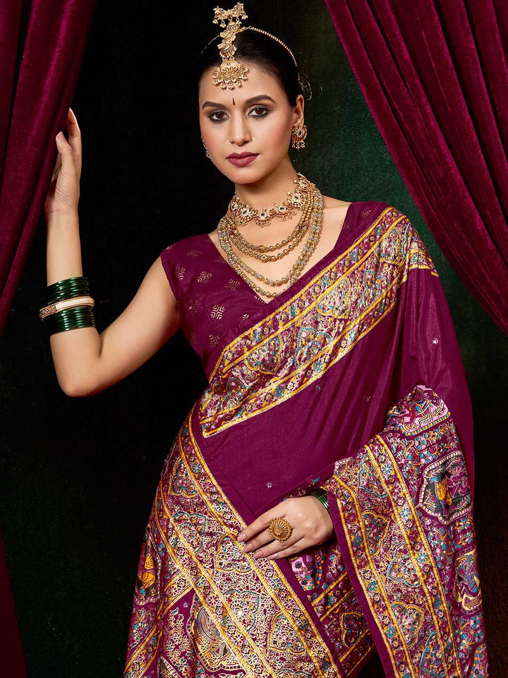 Zari Border Art Silk Saree