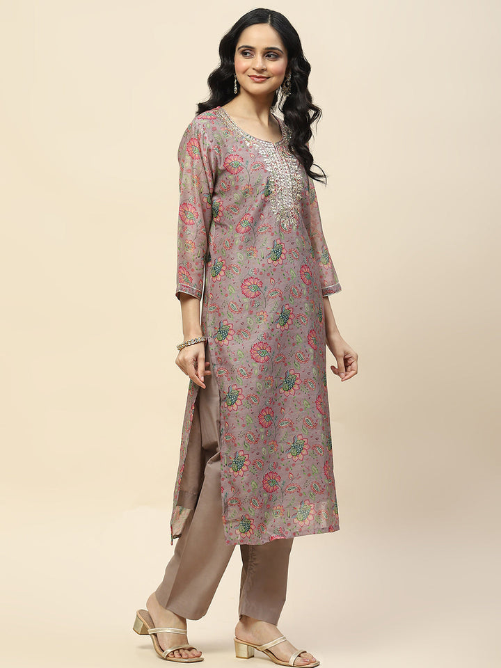 Gota Work Chanderi Kurta With Pants