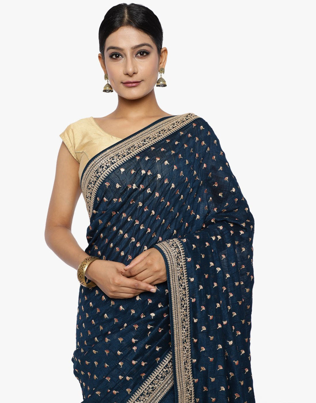Dupi Silk Saree With Swaroski