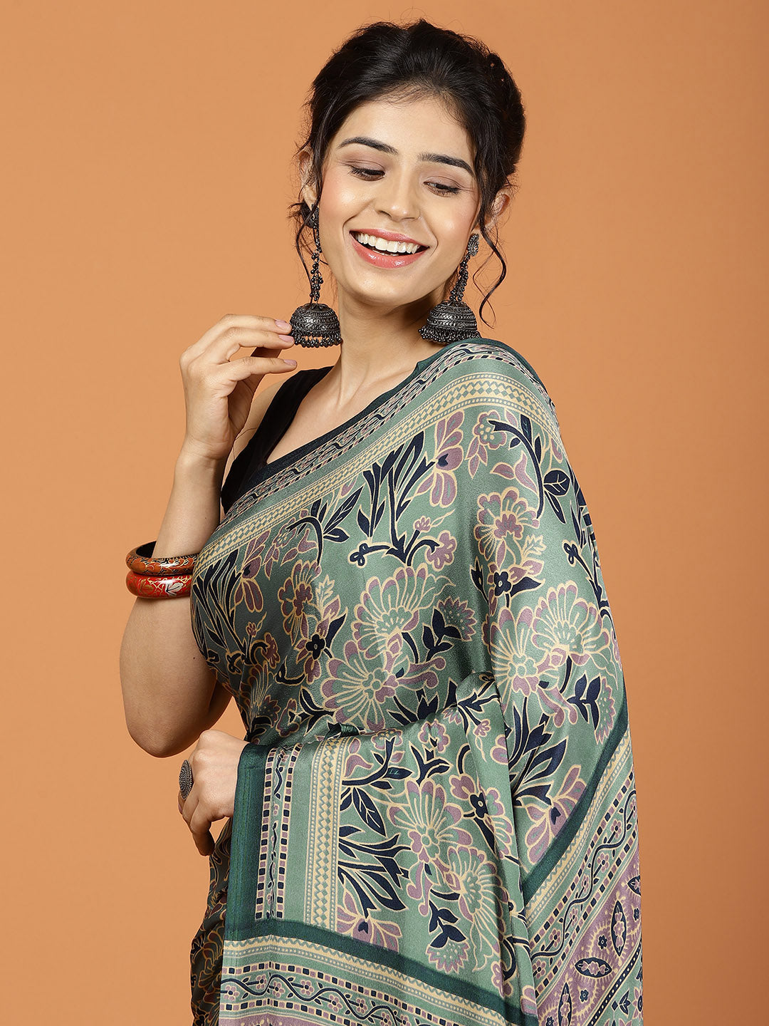 Digital Printed Crepe Woven Saree