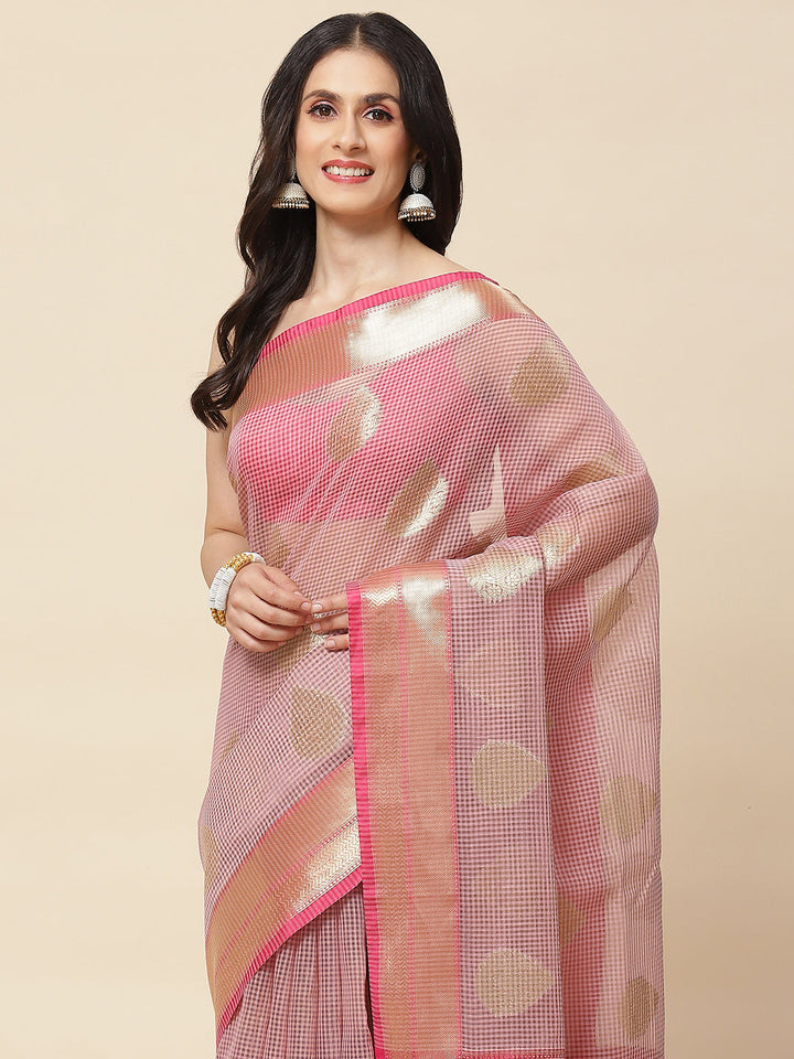 Zari Booti Woven Cotton Saree