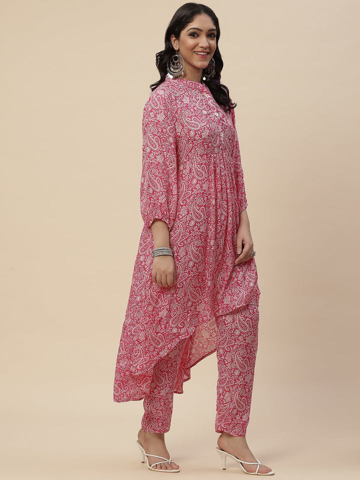 Printed Muslin Kurta With Printed Pants