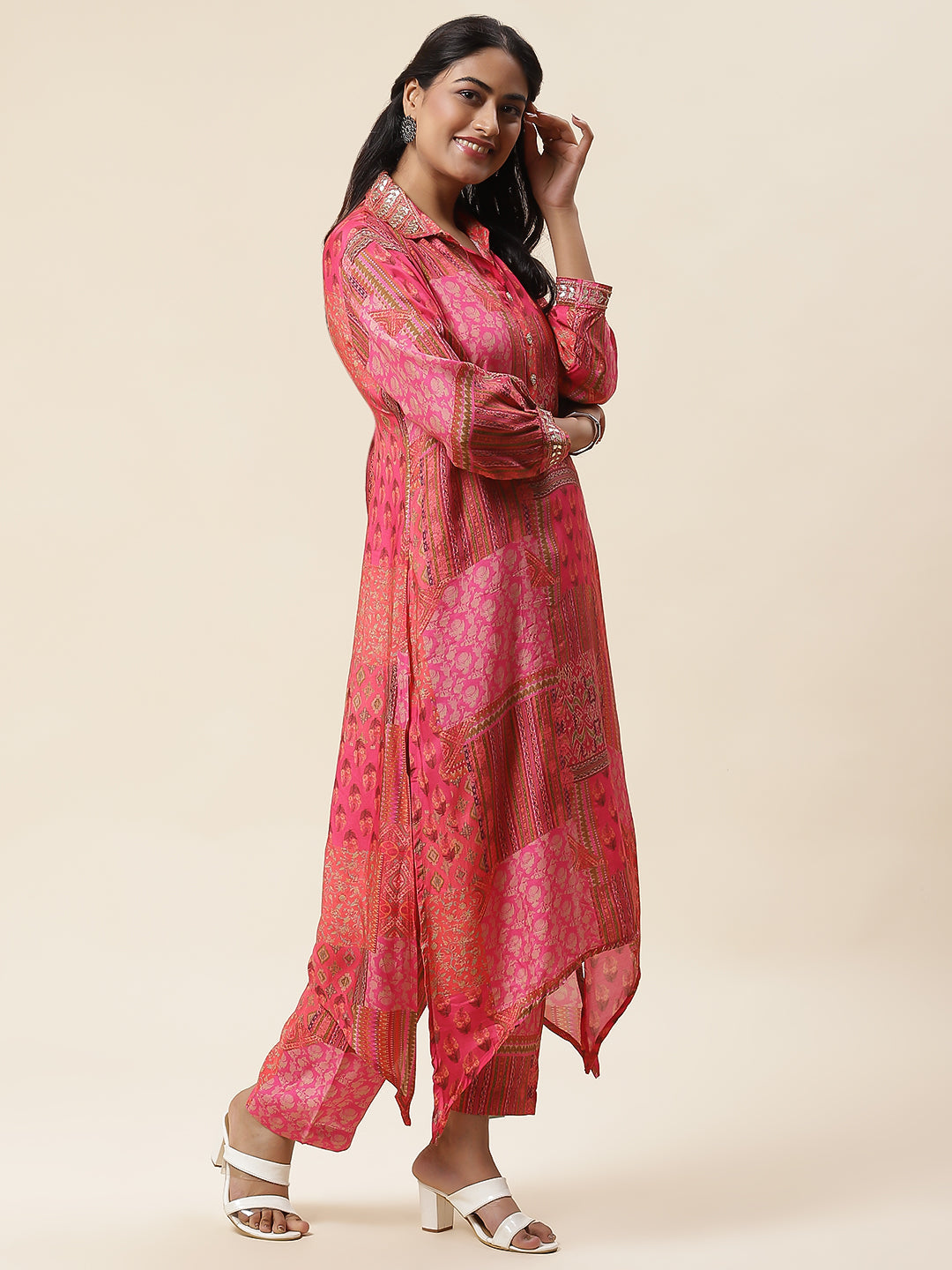Printed Muslin Kurta With Pants