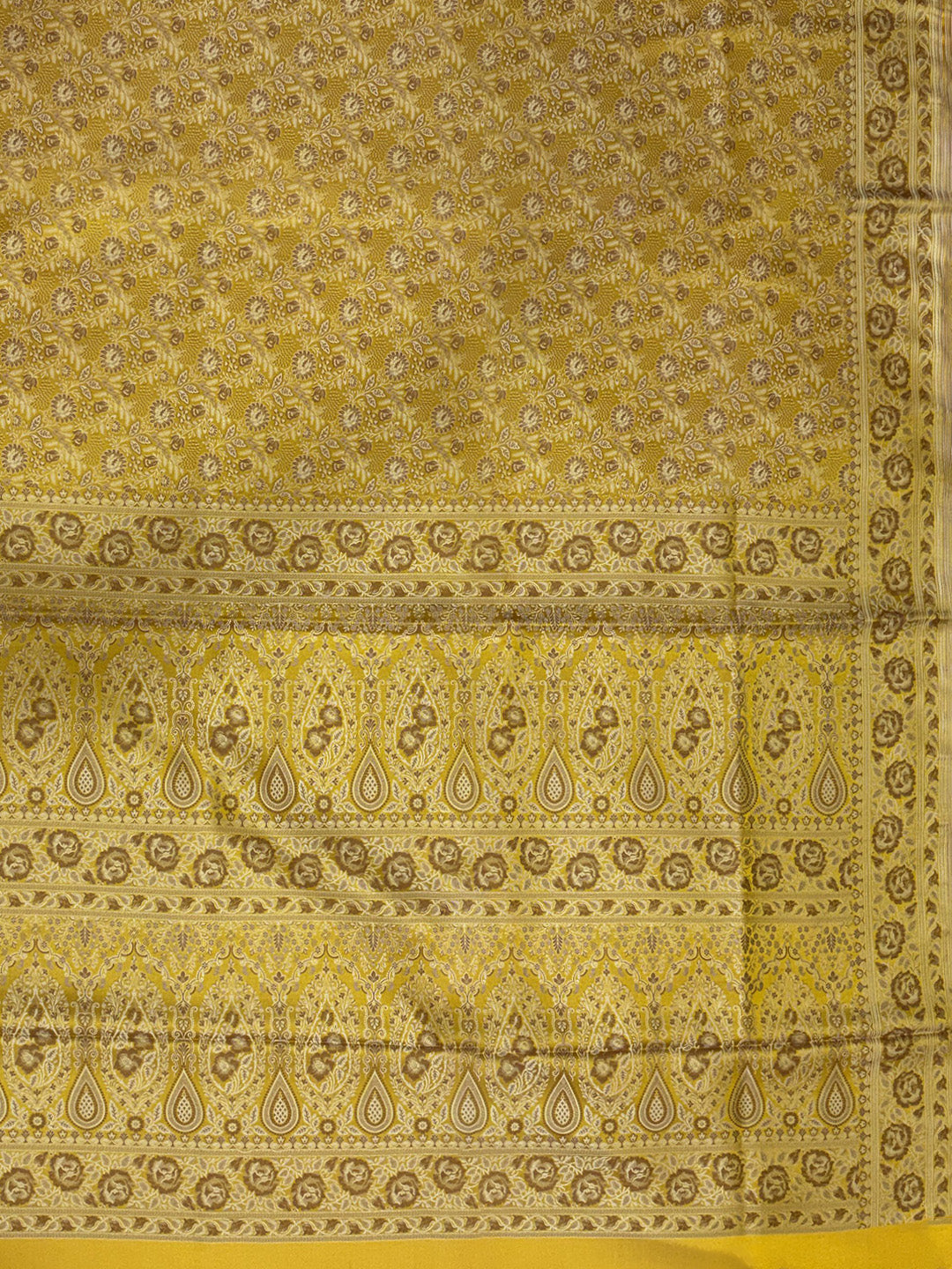 Mustard Woven Design Satan Resham Banarasi Saree