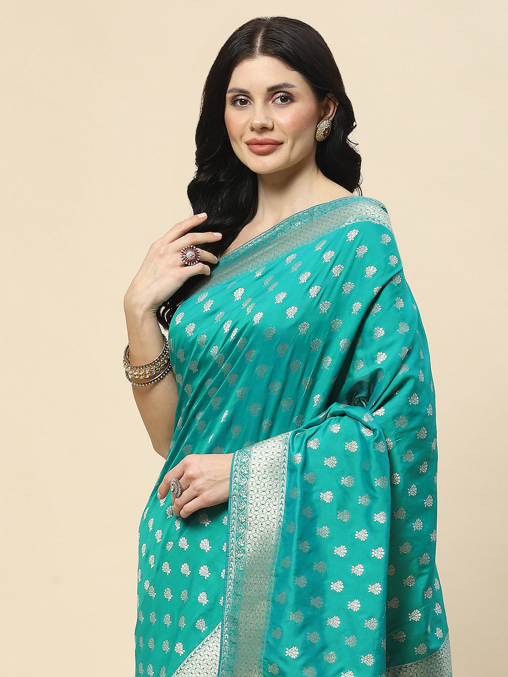 Zari Booti Woven Art Silk Banarsi Saree
