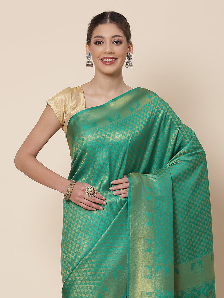 rocade Zari Jaal Art Handloom Woven Saree