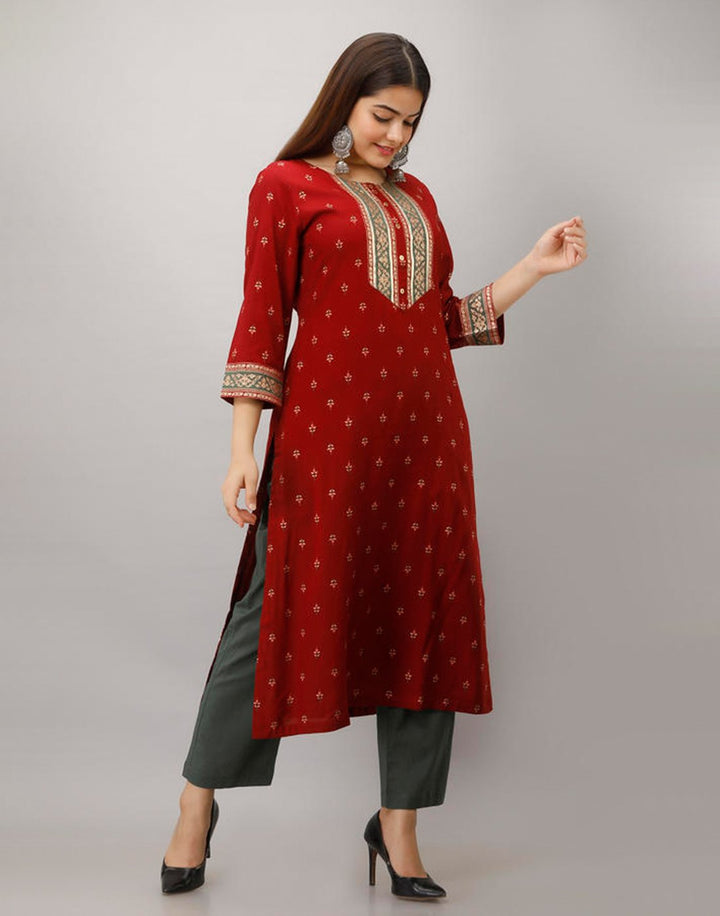 Printed Cotton Kurti With Pant