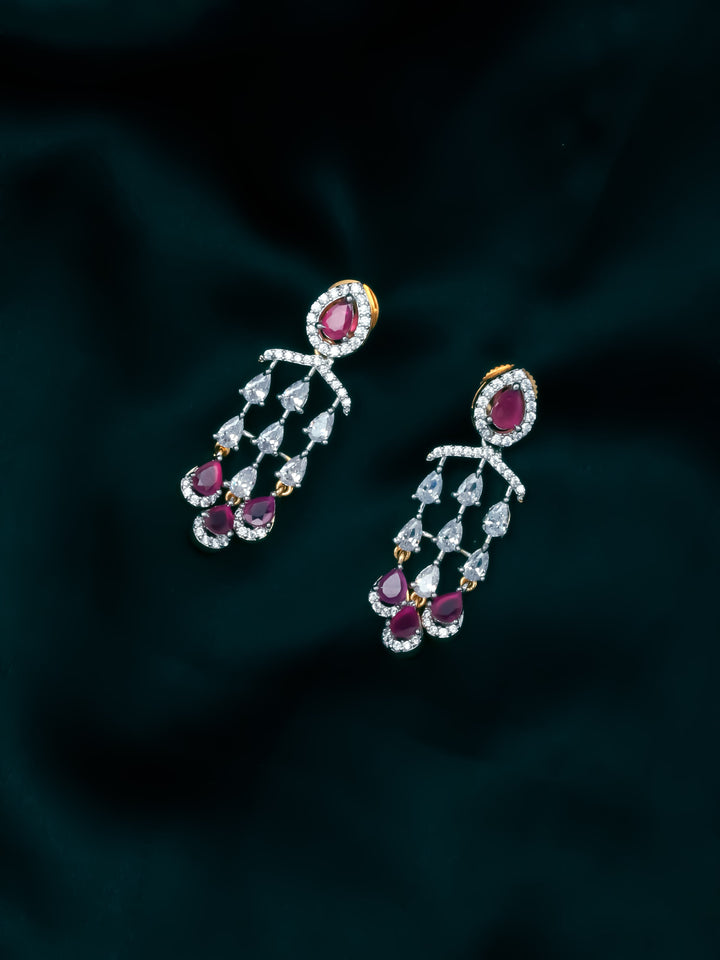 White Stones Drop &amp; Danglers Earrings