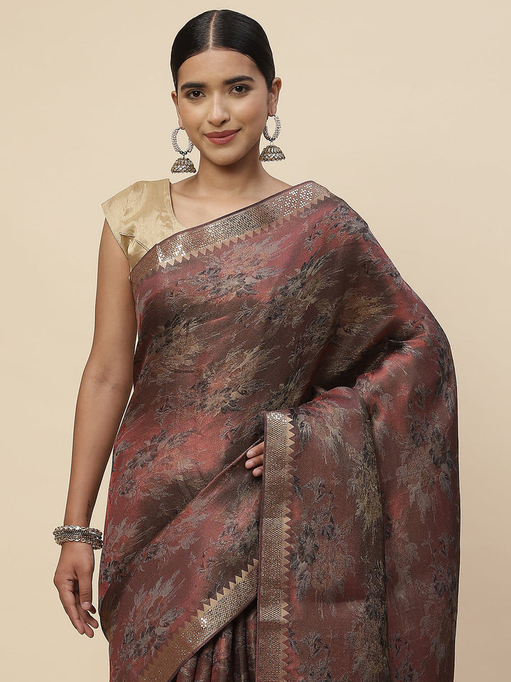 Sequin Embroidered Handloom Woven Saree