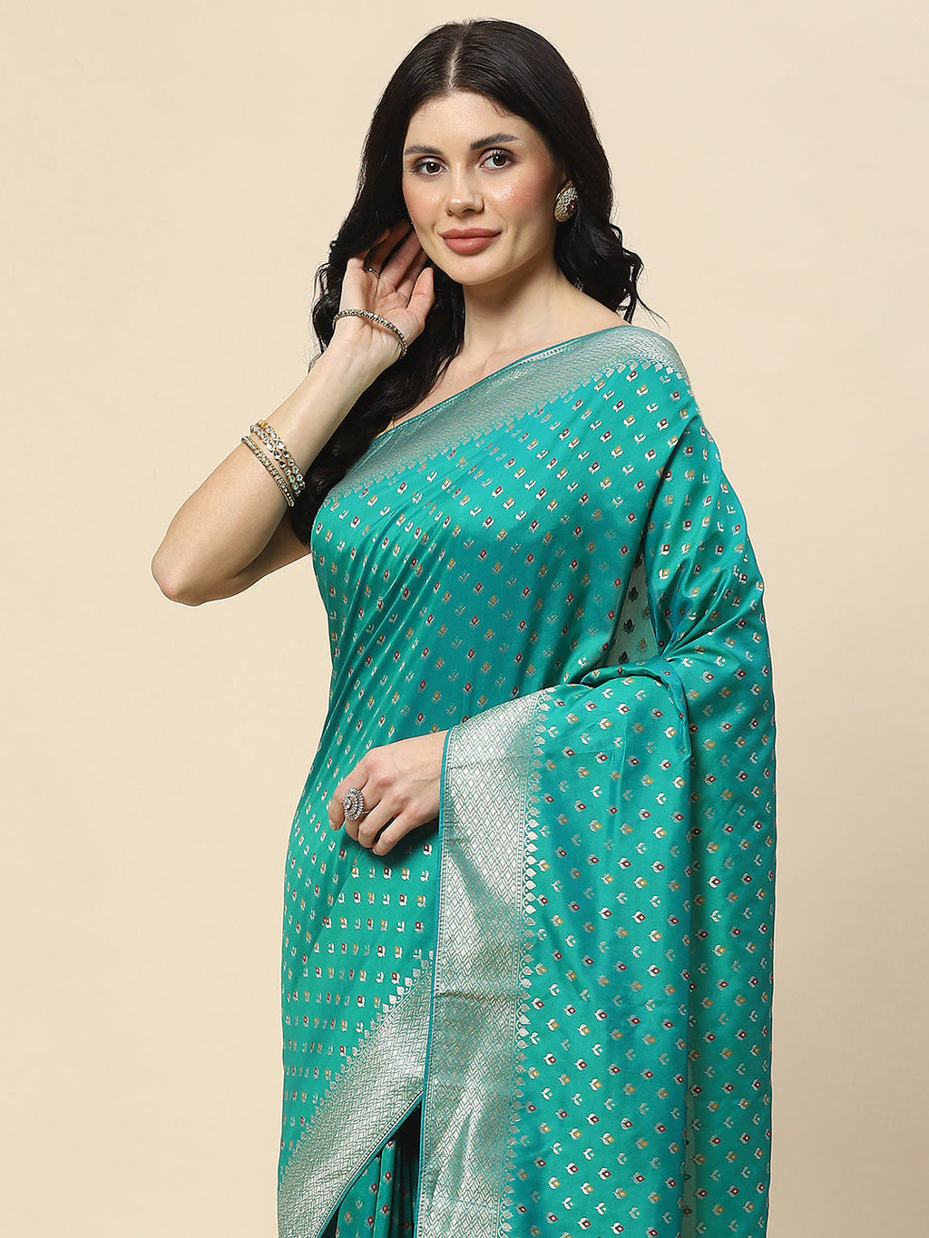 Zari Booti Woven Art Silk Banarsi Saree