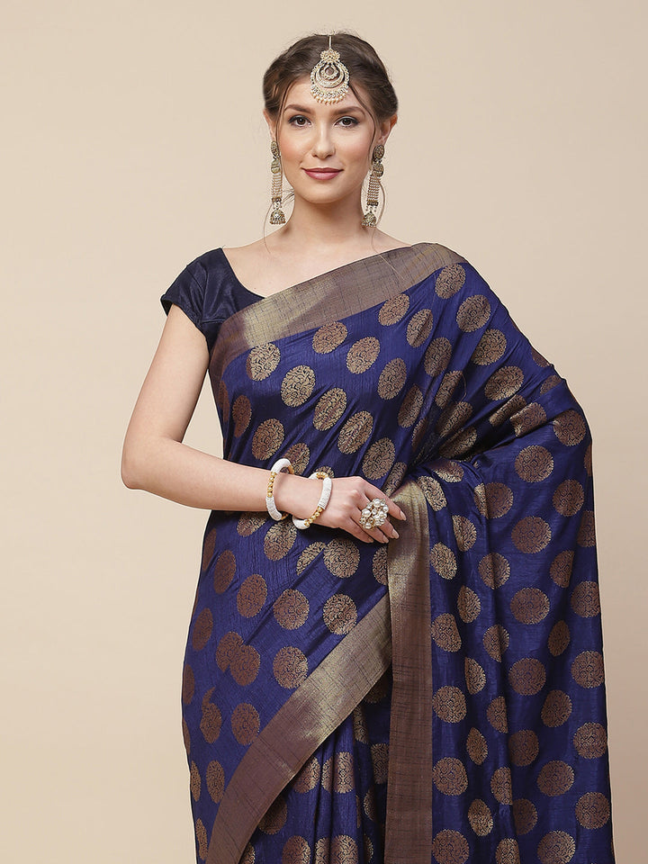 Ethnic Motifs Art Handloom Woven Saree