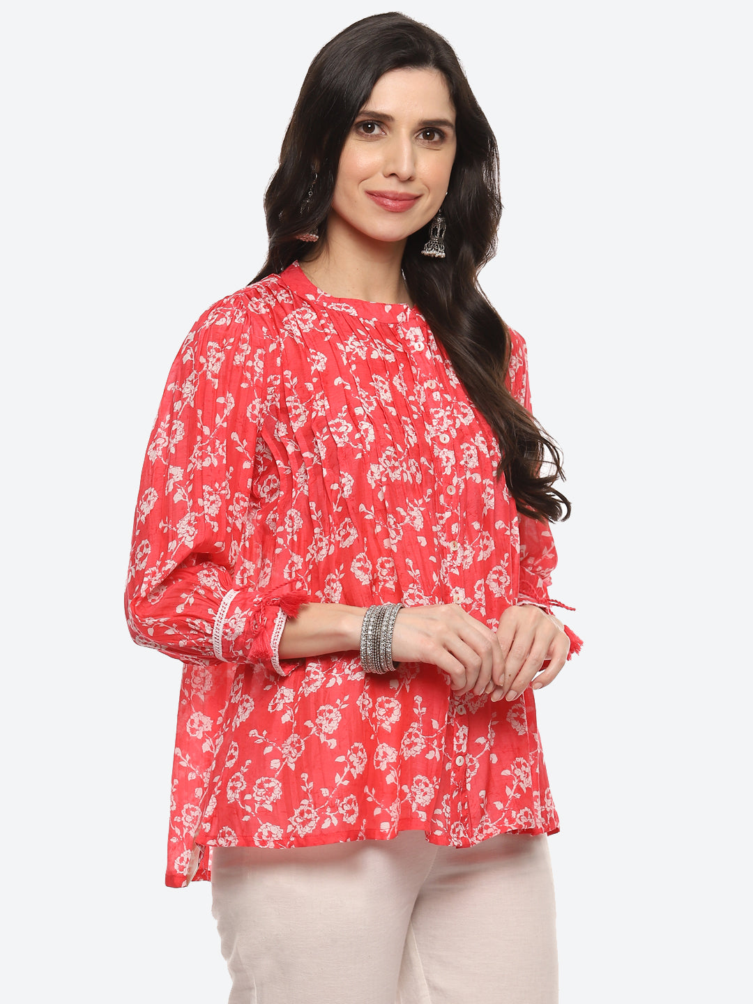 Floral Printed Muslin Kurti